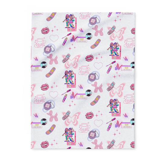 Y2K Colorful Retro Fleece Blanket