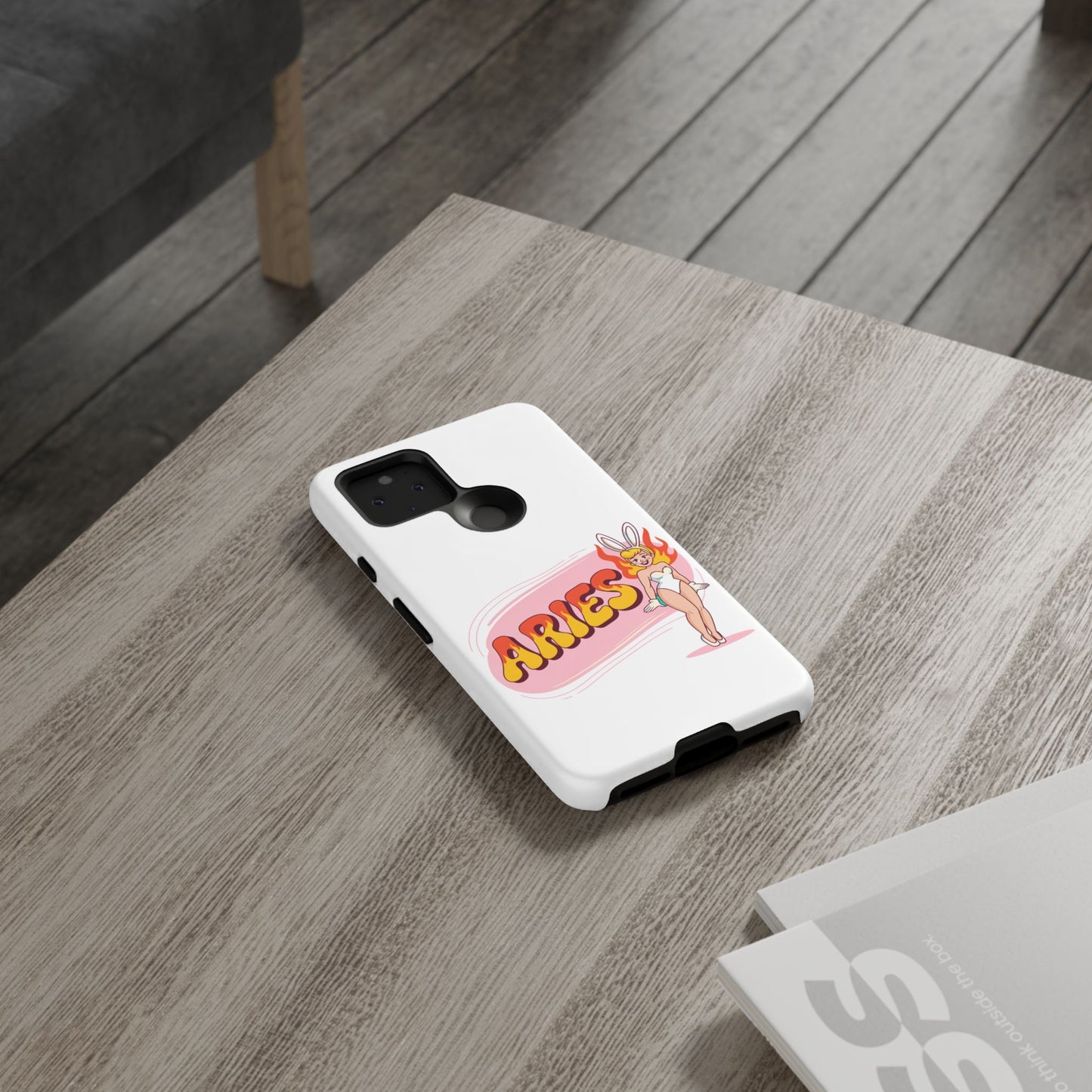 “ARIES” Cute Bunny Phone Case, Tough Phone Cover, Retro Style Case