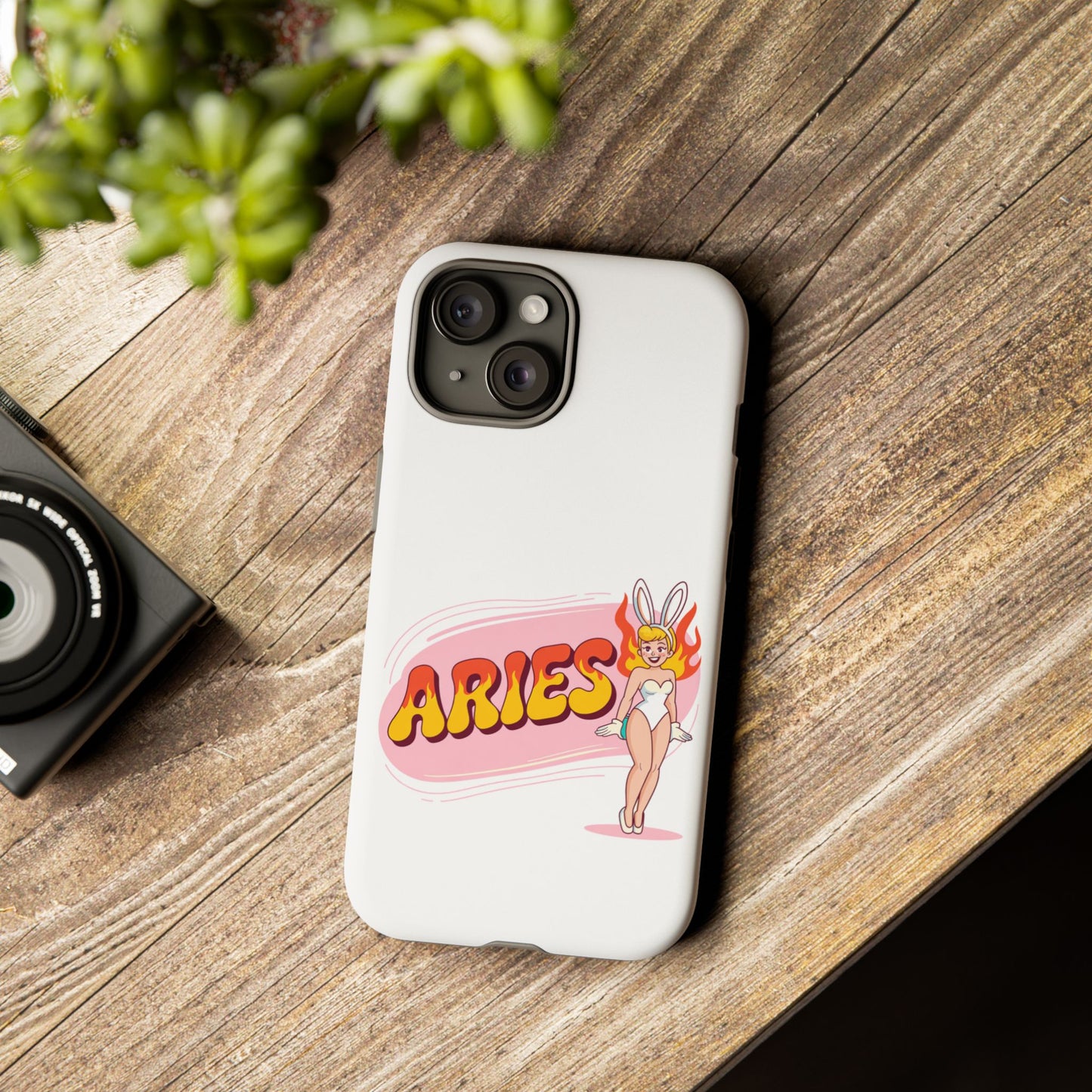 “ARIES” Cute Bunny Phone Case, Tough Phone Cover, Retro Style Case