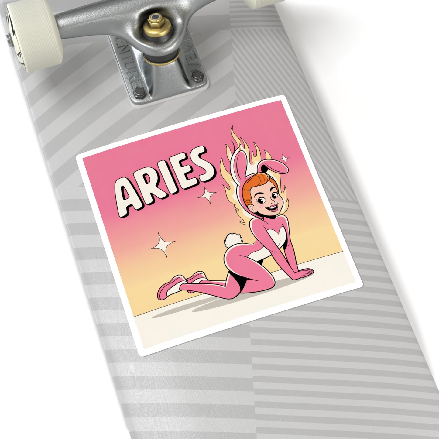 Aries Zodiac Square Stickers | Cute Astrological Decals for Laptops