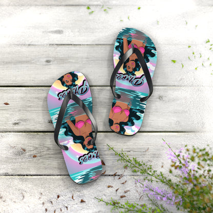 ‘PISCES’ Beach Flip Flops, Summer Footwear