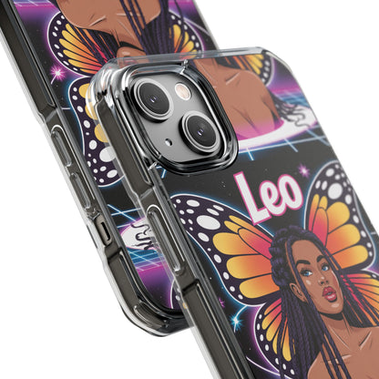 Leo Vibrant Zodiac MagSafe magnetic Phone Case | Butterfly Design