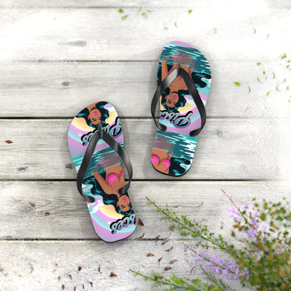 ‘PISCES’ Beach Flip Flops, Summer Footwear