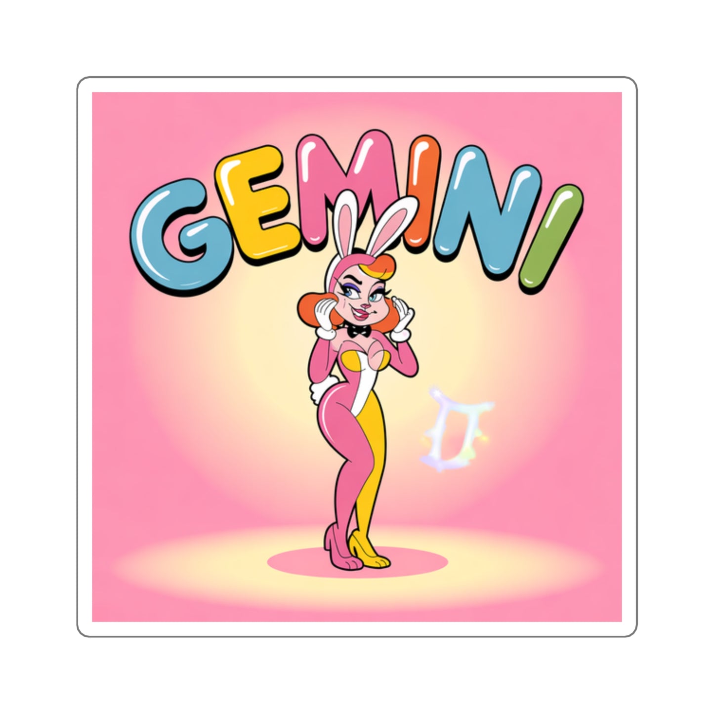 Gemini Character Square Stickers | Astrology Sticker