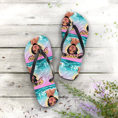 ‘Scorpio’ Zodiac Flops | Fun Beach Sandals, Astrology Gifts