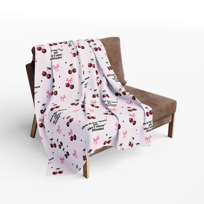 Cozy Cherry Fleece Blanket - Cute Cherry Print