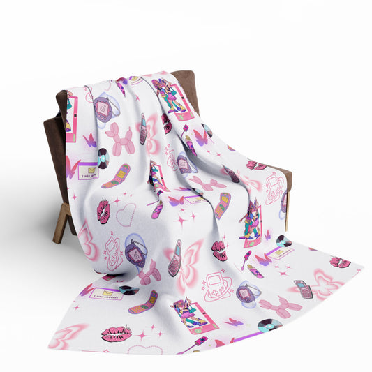 Y2K Colorful Retro Fleece Blanket