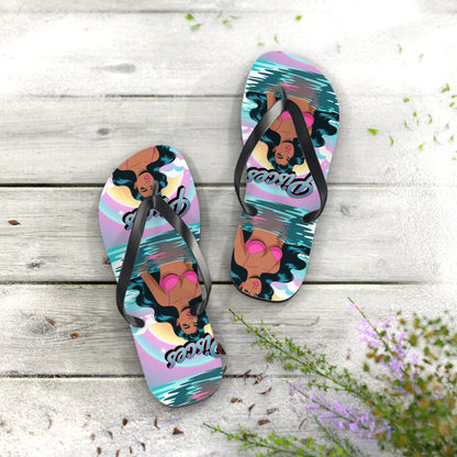 ‘PISCES’ Beach Flip Flops, Summer Footwear