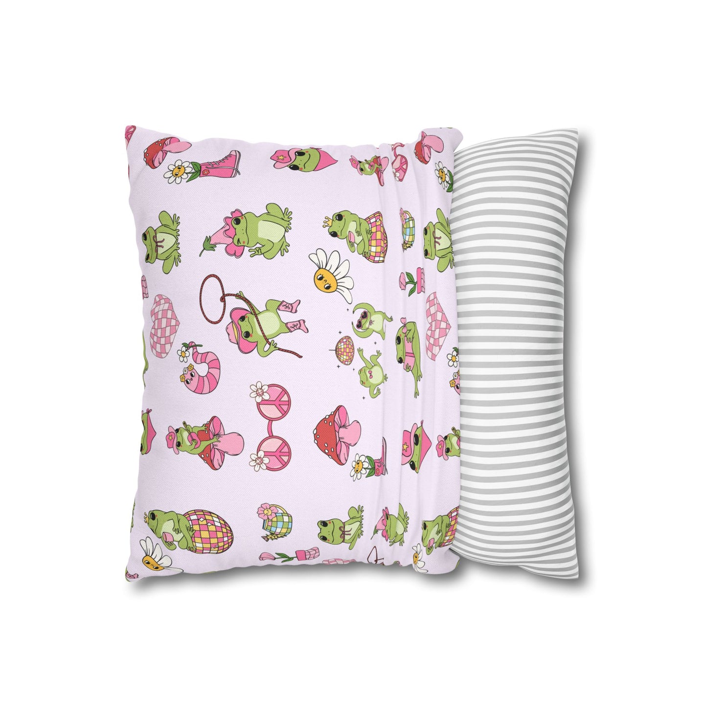 Frog-Themed Square Pillowcase, Frog Decor | Fun Home Decor