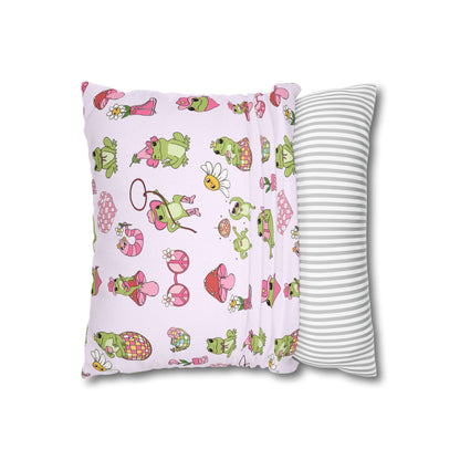 Frog-Themed Square Pillowcase, Frog Decor | Fun Home Decor