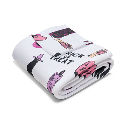 Spooky Halloween Fleece Blanket,Trick or Treat cozy Throw