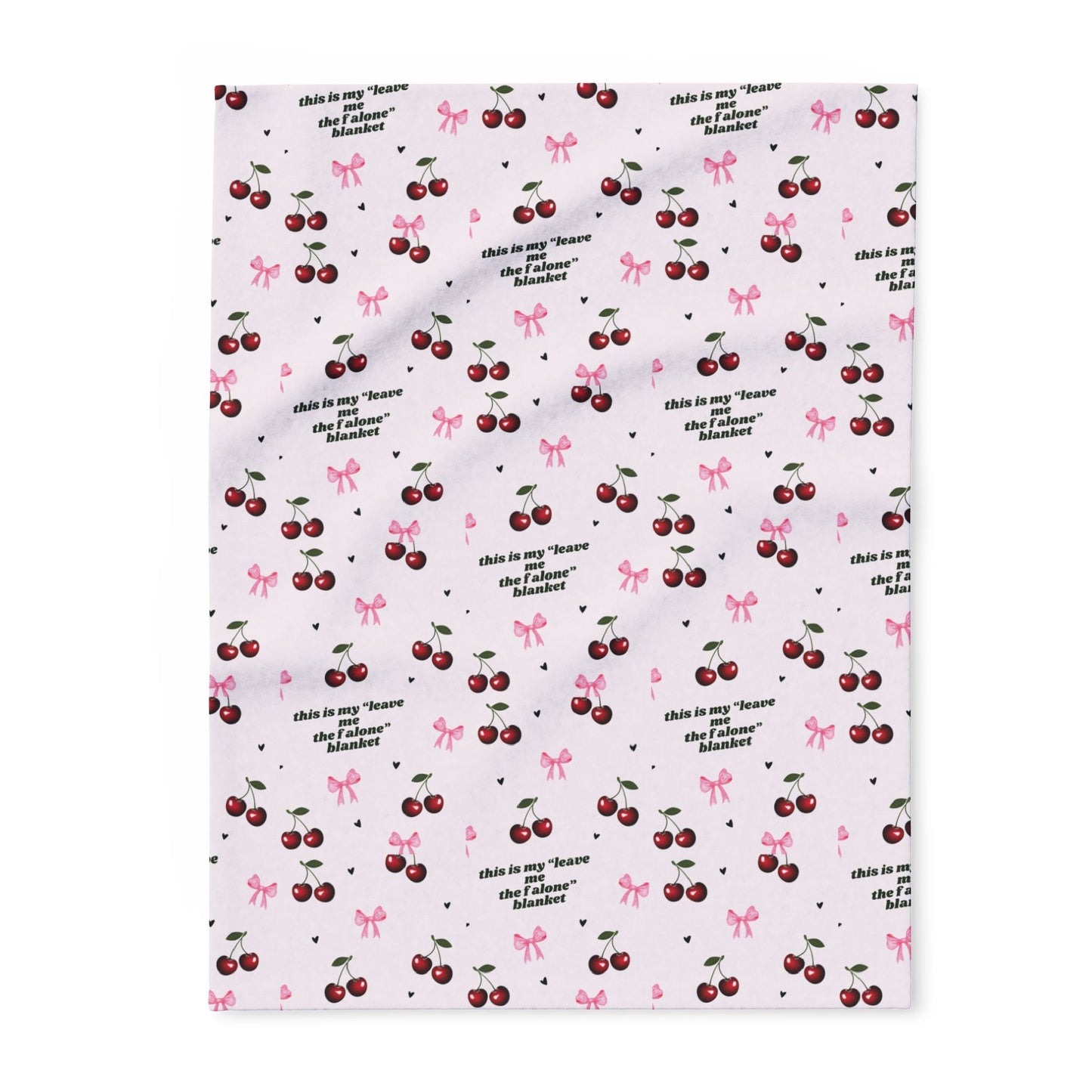 Cozy Cherry Fleece Blanket - Cute Cherry Print