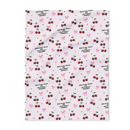 Cozy Cherry Fleece Blanket - Cute Cherry Print