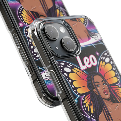 Leo Vibrant Zodiac MagSafe magnetic Phone Case | Butterfly Design