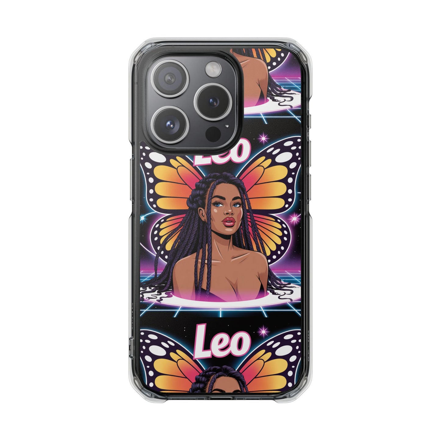 Leo Vibrant Zodiac MagSafe magnetic Phone Case | Butterfly Design
