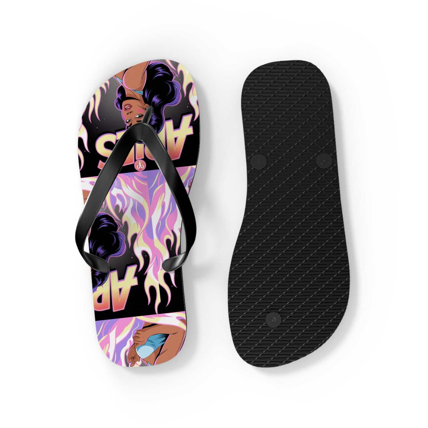 ‘ARIES’ Graphic Flip Flops - Beach Footwear, Vacation Essentials