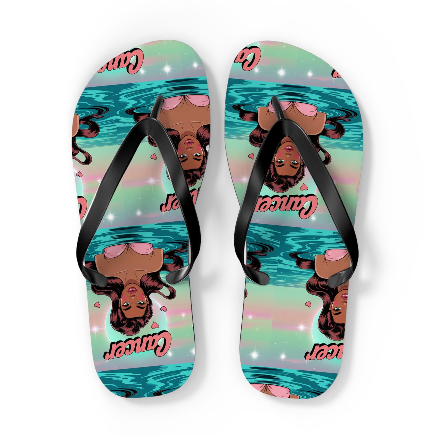 Zodiac ‘CANCER’ Beach Flip Flops - Summer Sandals