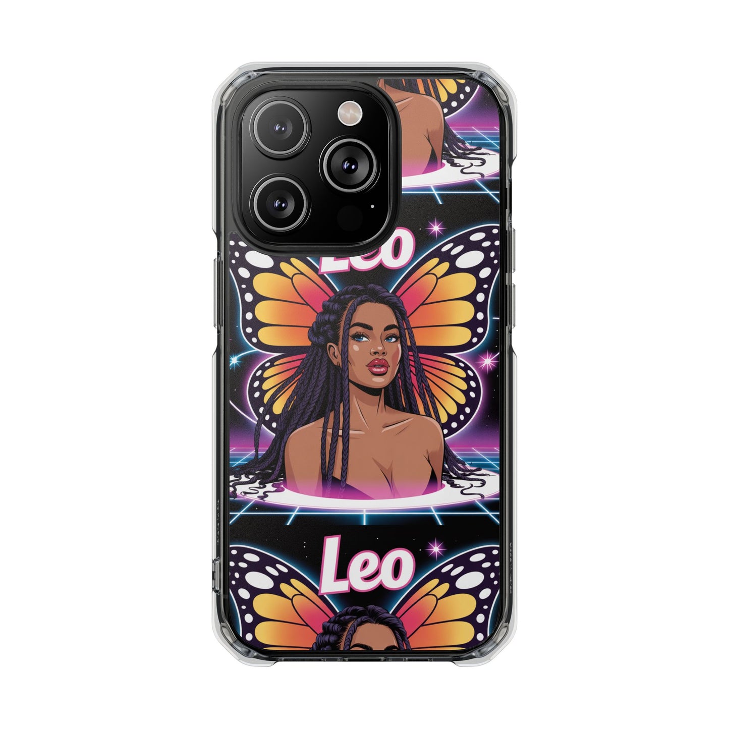 Leo Vibrant Zodiac MagSafe magnetic Phone Case | Butterfly Design