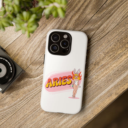 “ARIES” Cute Bunny Phone Case, Tough Phone Cover, Retro Style Case