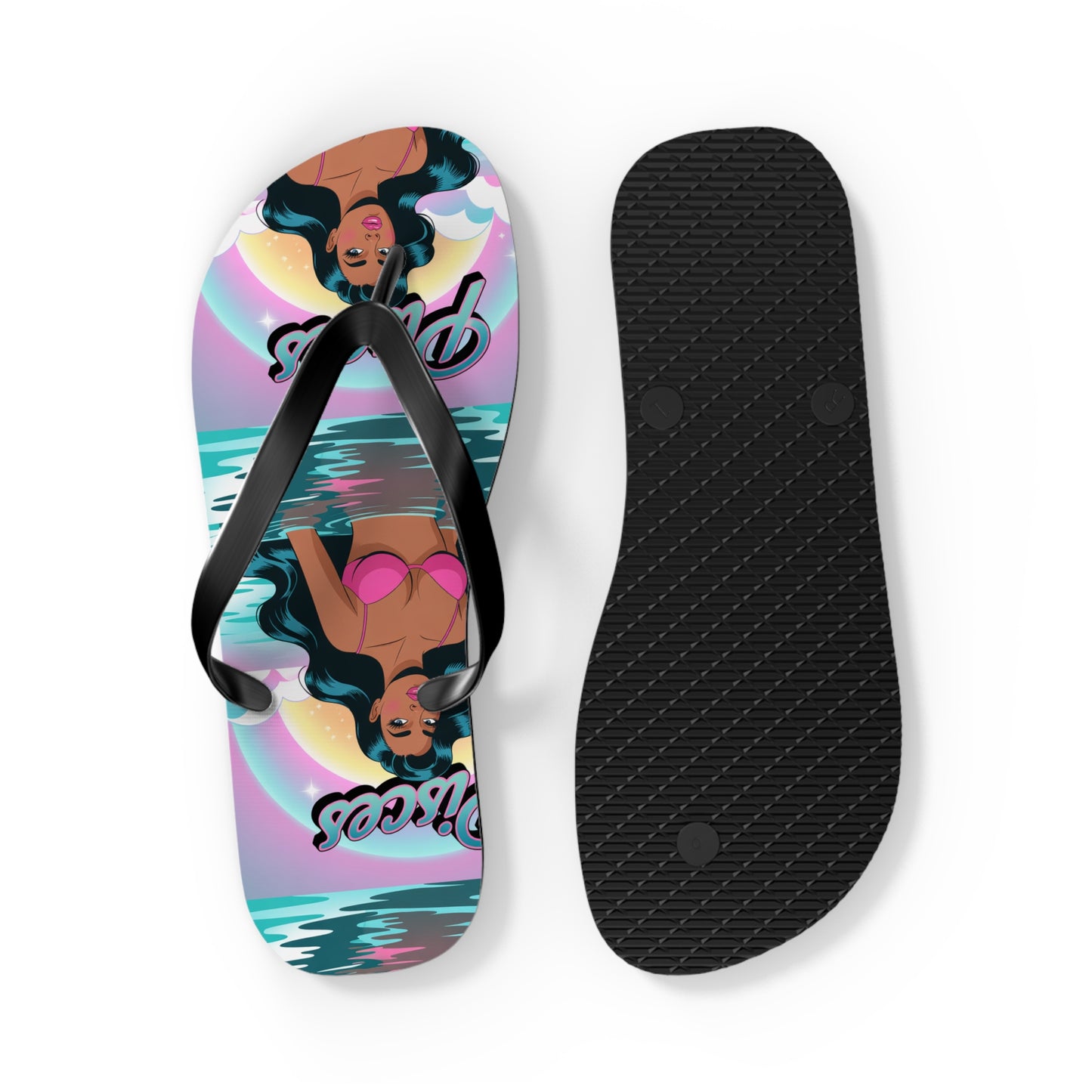‘PISCES’ Beach Flip Flops, Summer Footwear