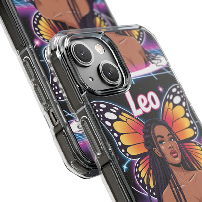 Leo Vibrant Zodiac MagSafe magnetic Phone Case | Butterfly Design