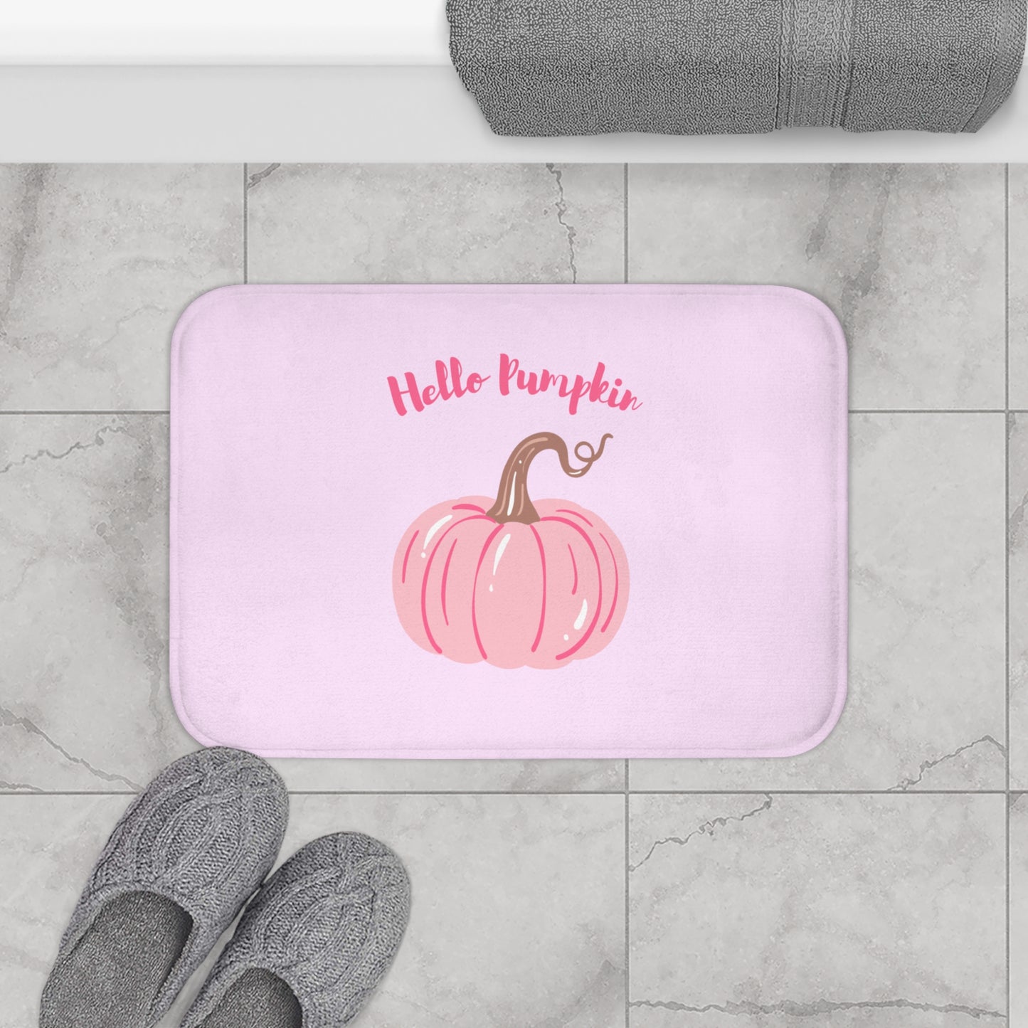Hello Pumpkin Bath Mat, Fall Decor