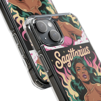 Sagittarius Zodiac Phone Case, MagSafe Magnetic Clear Impact Cases for Astrology Lovers