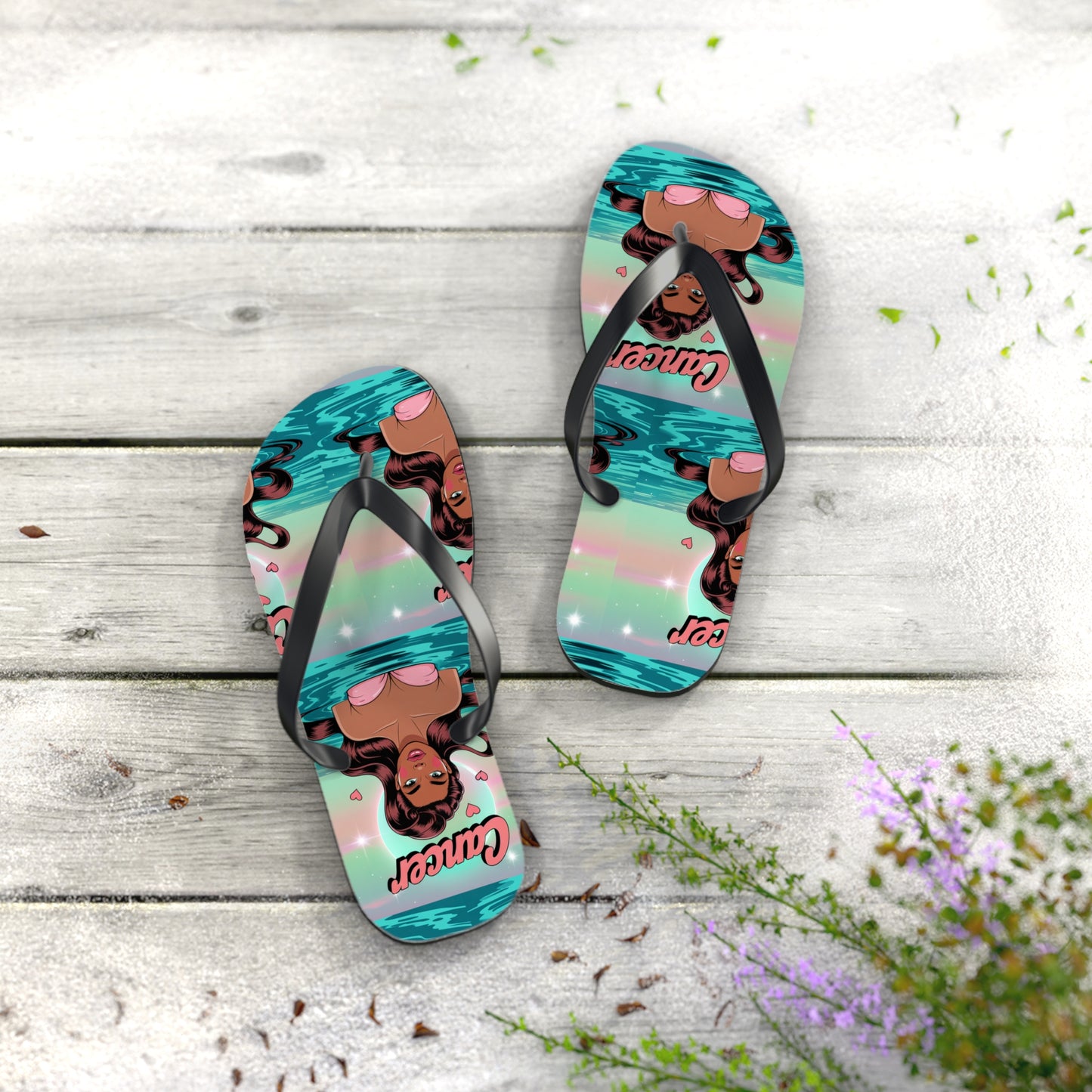 Zodiac ‘CANCER’ Beach Flip Flops - Summer Sandals