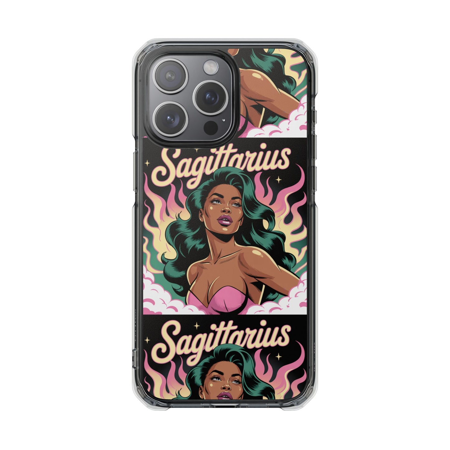 Sagittarius Zodiac Phone Case, MagSafe Magnetic Clear Impact Cases for Astrology Lovers