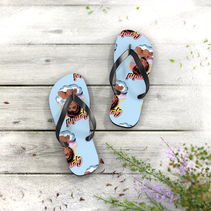 ‘GEMINI’ Graphic Flip Flops, Summer Footwear, Vacation Sandals