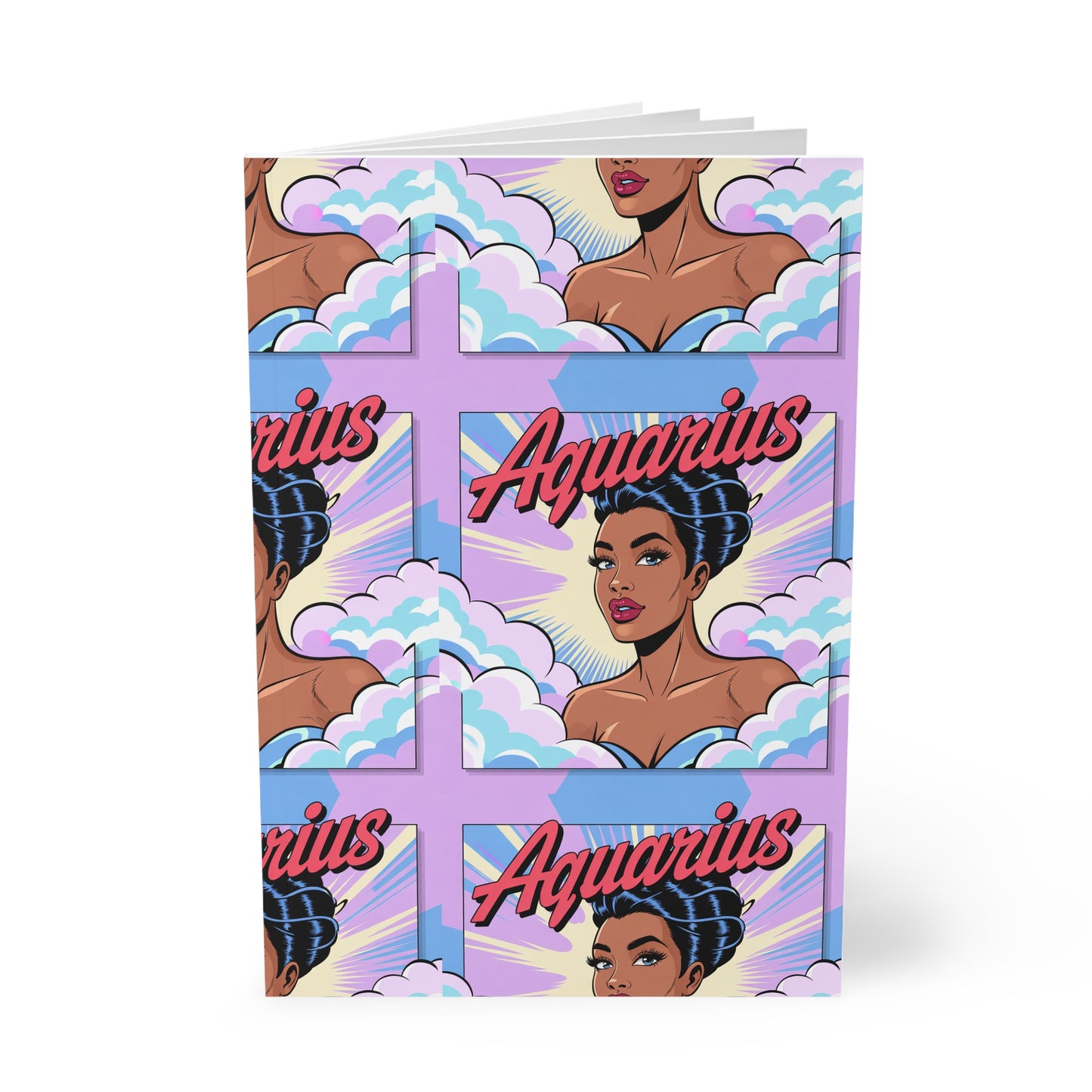 Air sign ✨ Aquarius Themed Softcover Notebook, Zodiac journal