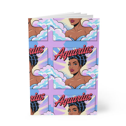 Air sign ✨ Aquarius Themed Softcover Notebook, Zodiac journal