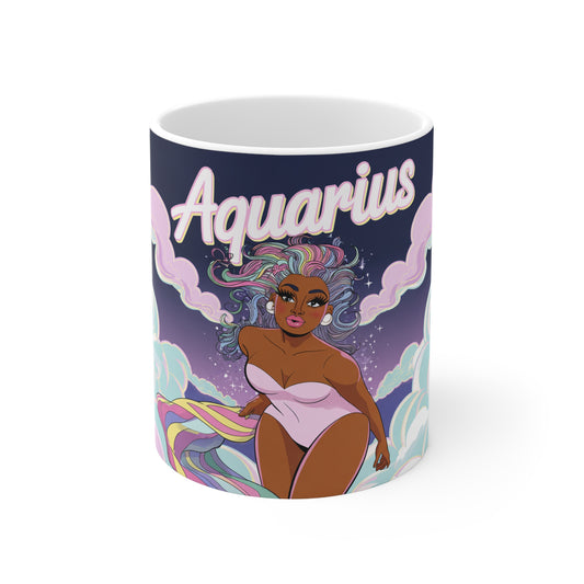 Aquarius Zodiac Mug, Horoscope Cup, Astrology Gift
