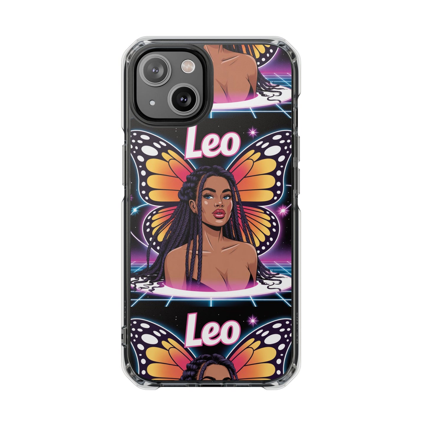 Leo Vibrant Zodiac MagSafe magnetic Phone Case | Butterfly Design