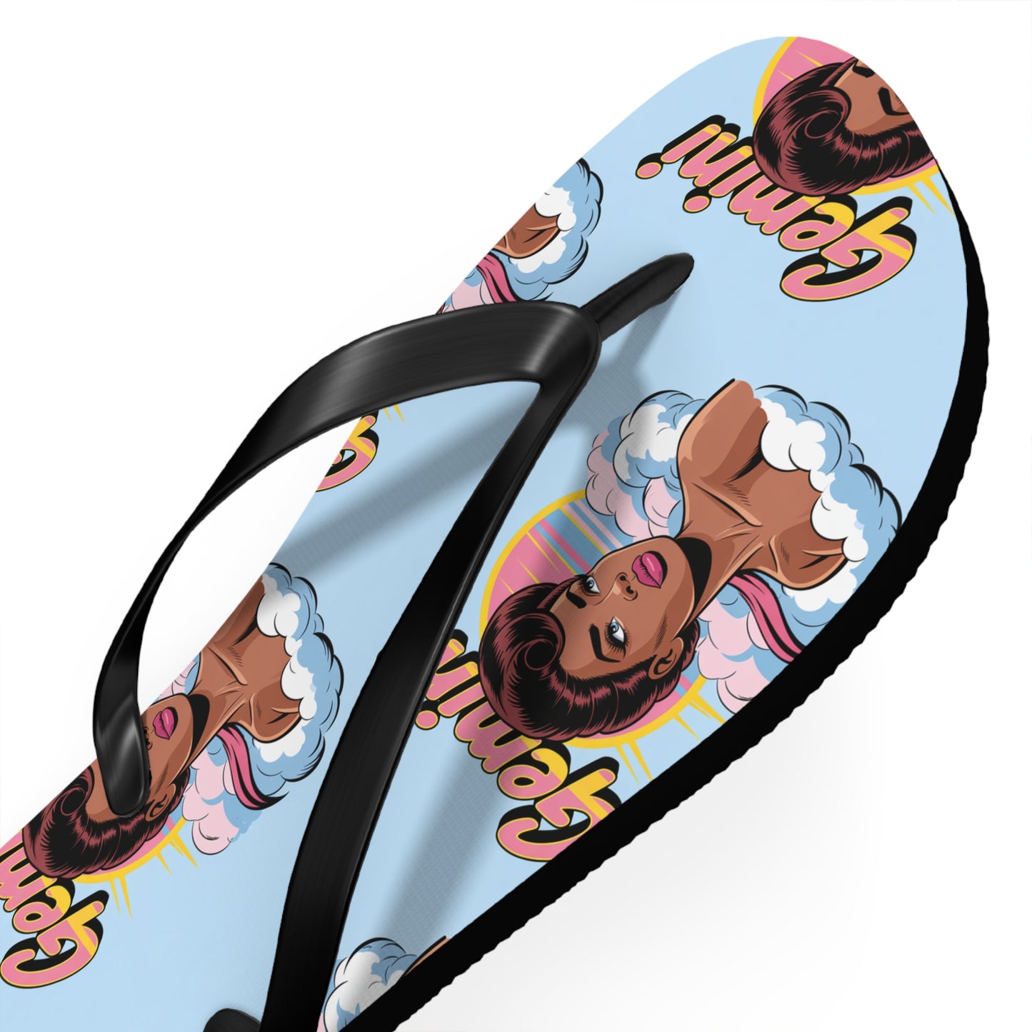 ‘GEMINI’ Graphic Flip Flops, Summer Footwear, Vacation Sandals