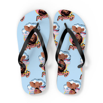 ‘GEMINI’ Graphic Flip Flops, Summer Footwear, Vacation Sandals