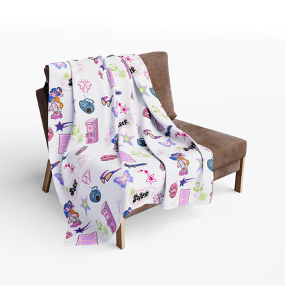 Vibrant Y2K Fleece Blanket | Kidcore nostalgic design