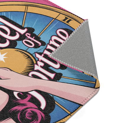 Tarot Wheel of Fortune Cartoon Area Rug
