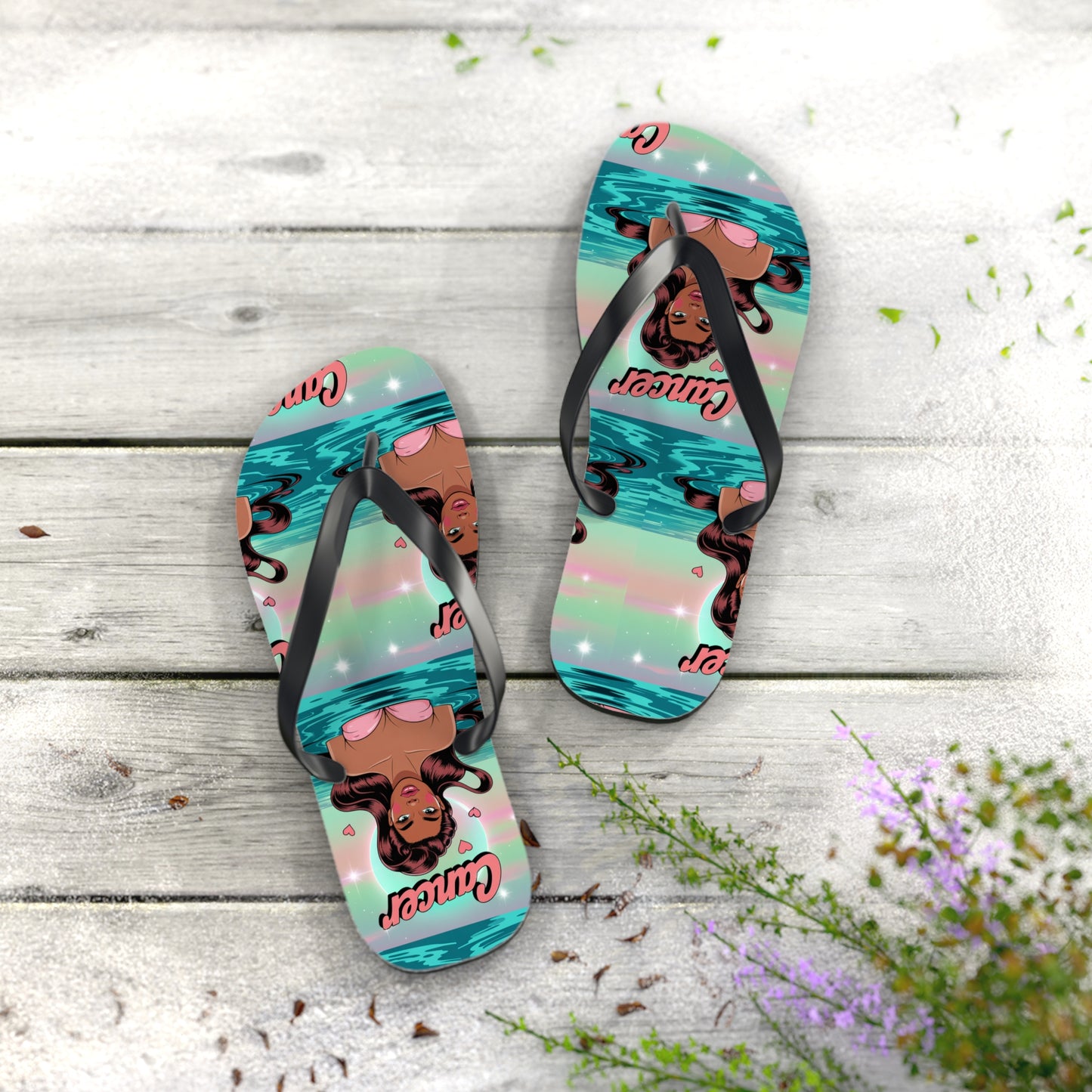 Zodiac ‘CANCER’ Beach Flip Flops - Summer Sandals