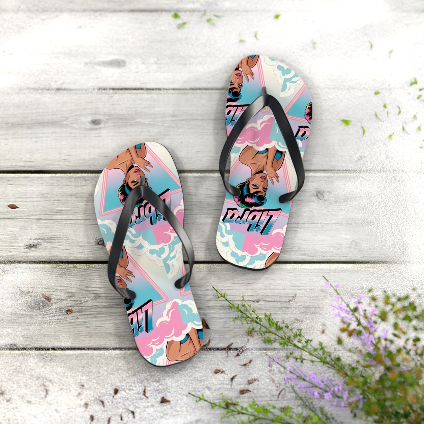 ‘LIBRA’ Flip Flops for Summer Fun, Vacation Footwear, Pool Party Essentials
