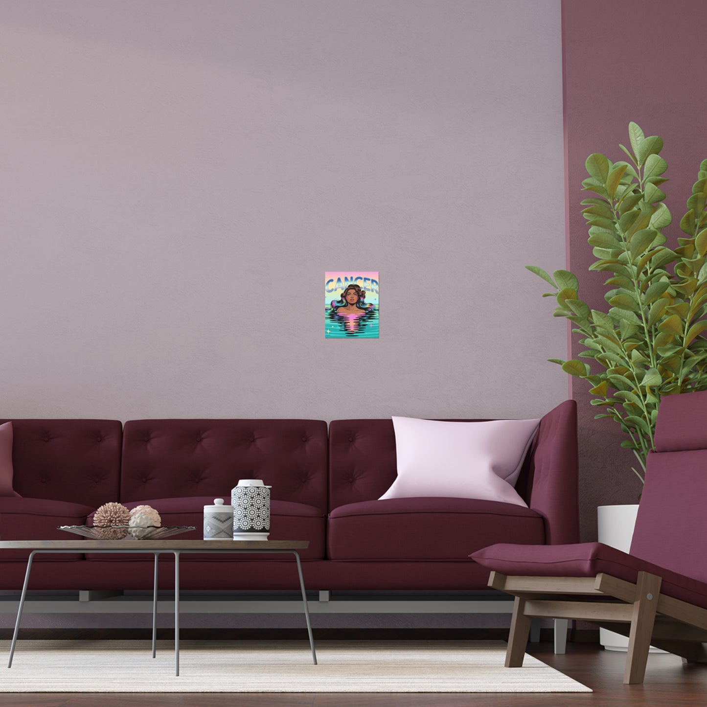 Cancer Zodiac Silk Poster, Astrology Wall Art