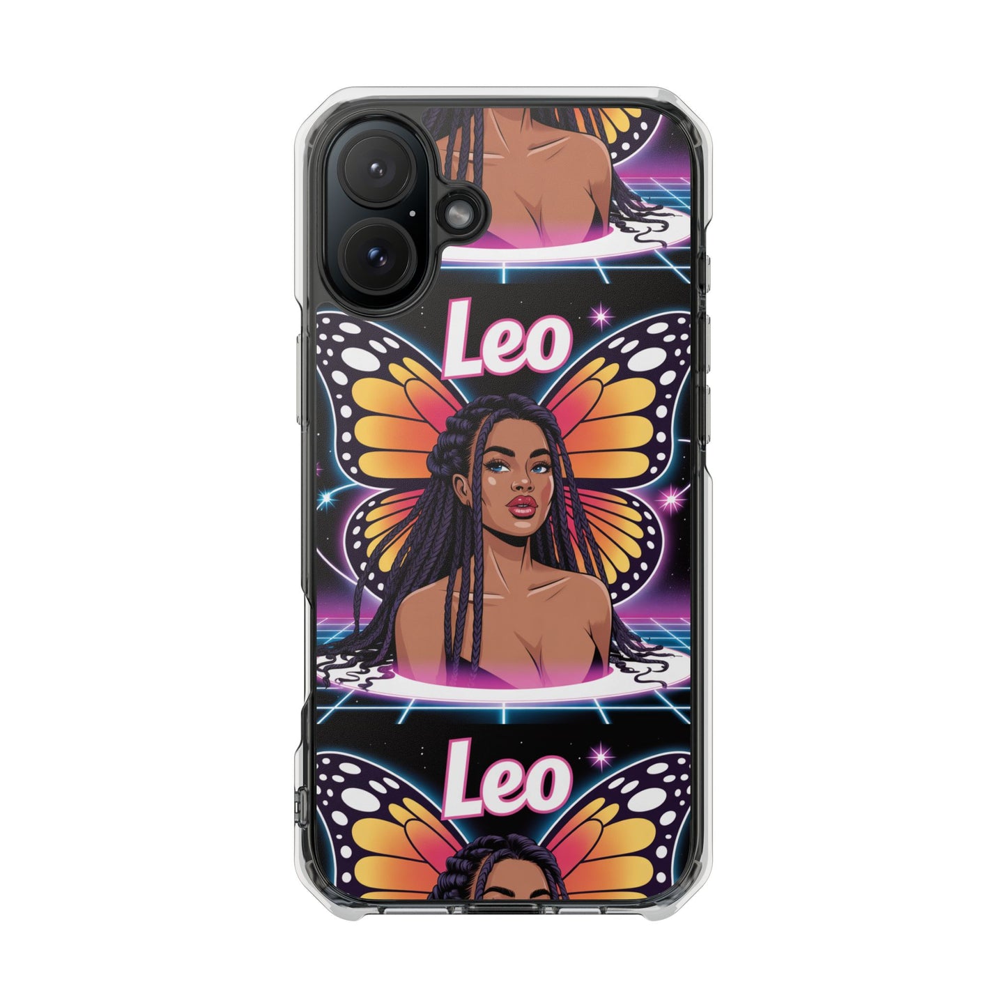 Leo Vibrant Zodiac MagSafe magnetic Phone Case | Butterfly Design