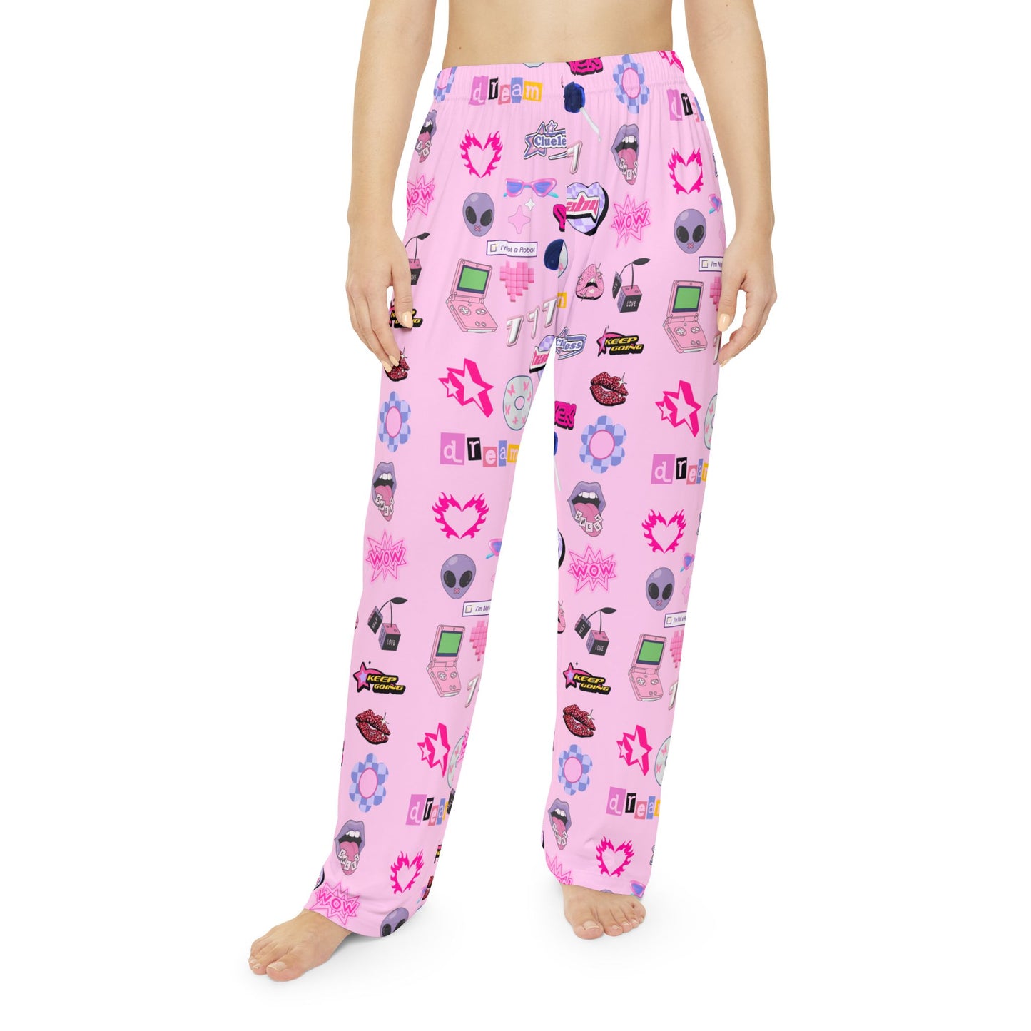 Lucky Charm Y2K Lounge Pants in Pink, Women’s sleepwear