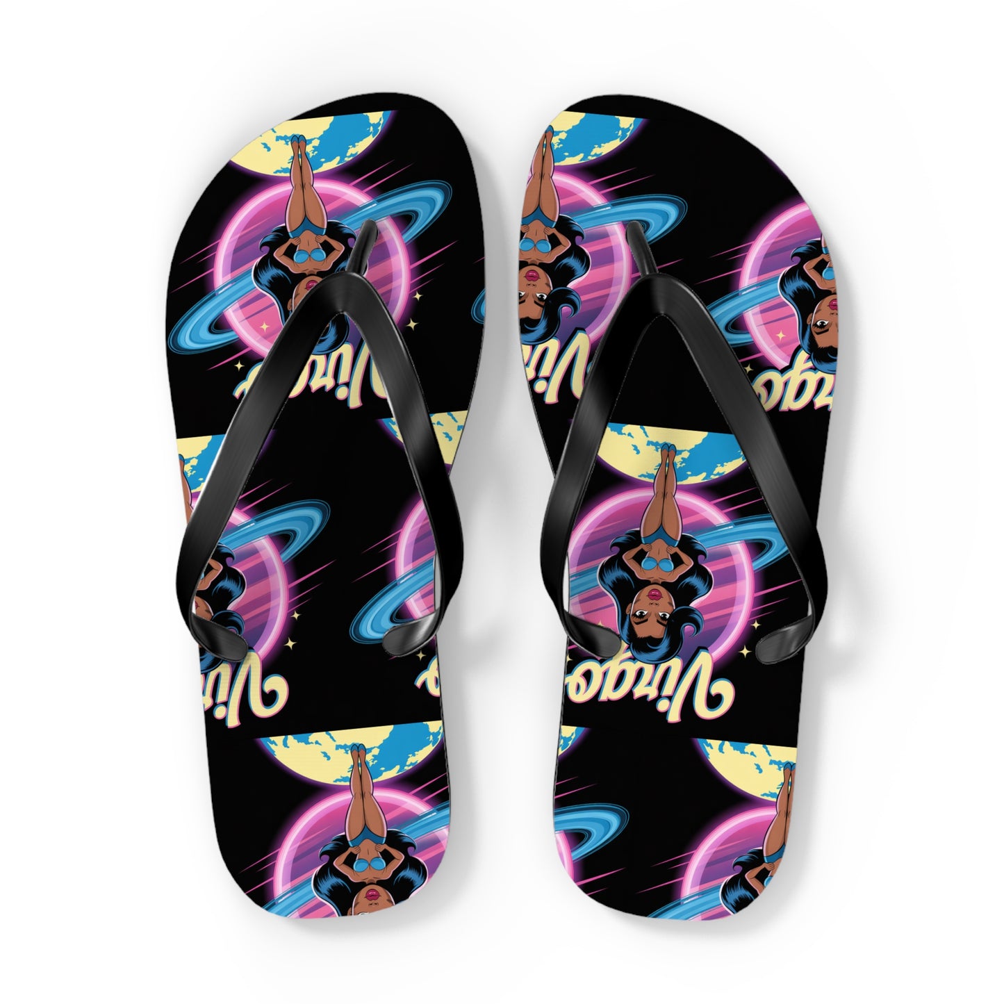 ‘VIRGO’ Cosmic Flip Flops, Beach Footwear, Summer Sandals