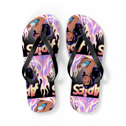 ‘ARIES’ Graphic Flip Flops - Beach Footwear, Vacation Essentials