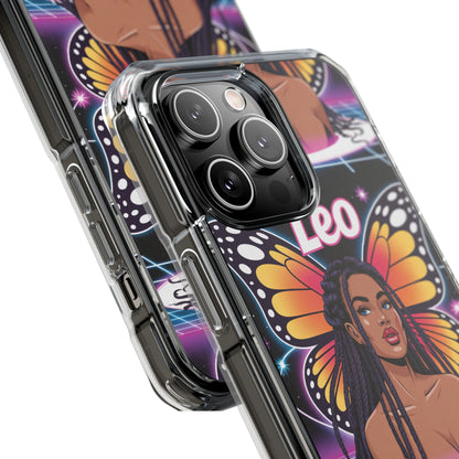 Leo Vibrant Zodiac MagSafe magnetic Phone Case | Butterfly Design