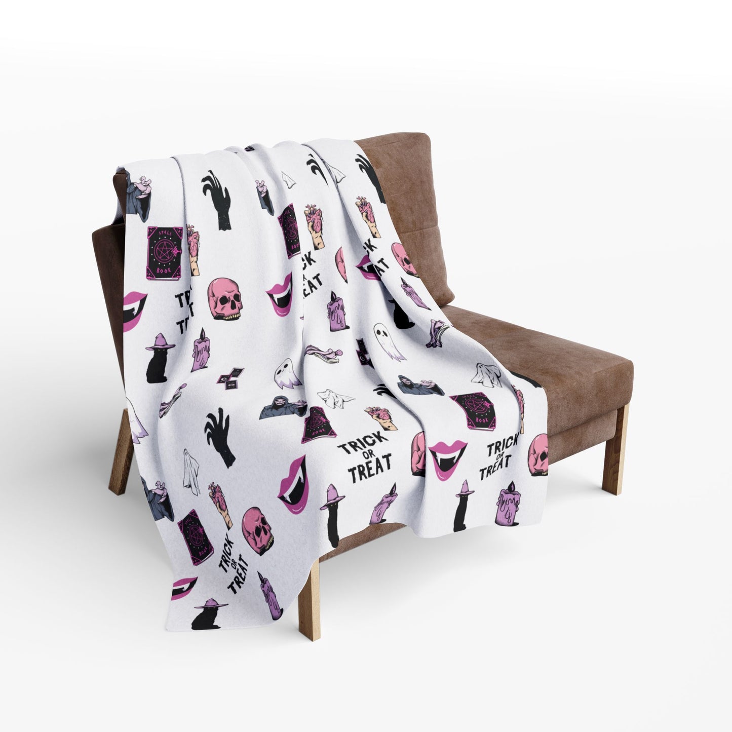 Spooky Halloween Fleece Blanket,Trick or Treat cozy Throw