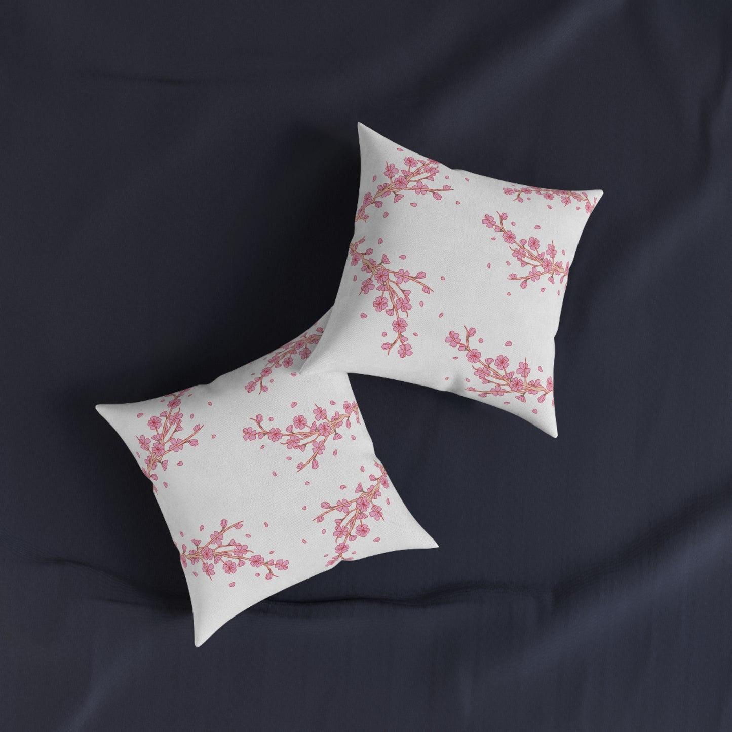 Cherry Blossom Square Pillow, Floral Home Decor, Spring Couch Cushion