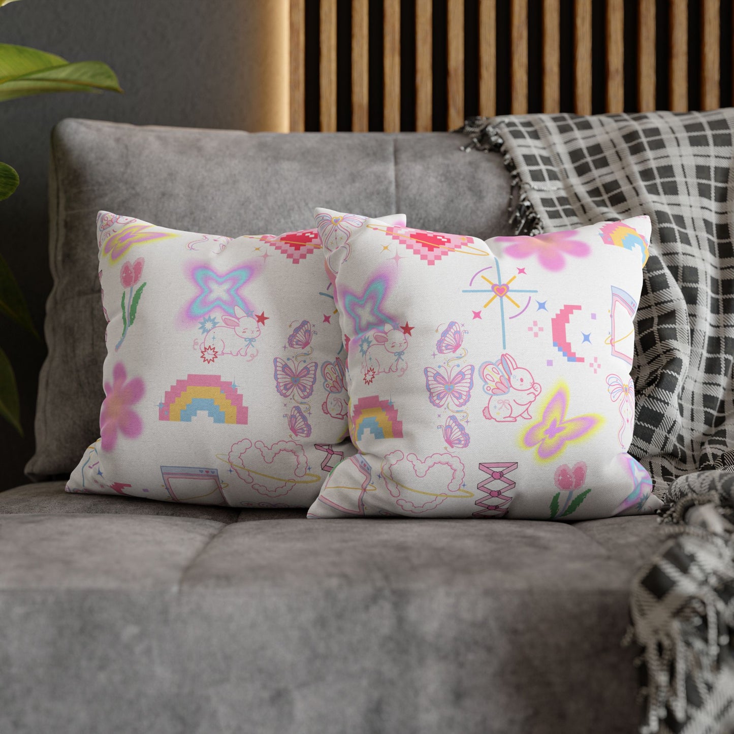 Whimsical Decorative Pillowcase, Colourful Home Decor