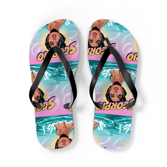 ‘Scorpio’ Zodiac Flops | Fun Beach Sandals, Astrology Gifts
